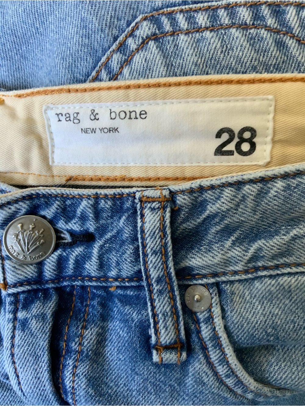RAG & BONE Logan Jeans Women’s Size Audrey Blue Wide Leg Relaxed Fit *ALTERED - Picture 9 of 14